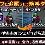 シェリフに追尾されて絶叫ダッシュｗ「いやああぁ！シェリフから逃げろ～ｗ」シェリフのキル宣告に全力逃走ｗ【Among Usガチ部屋アモングアスMODアモアスガチ勢宇宙人狼実況解説立ち回りコツ初心者講座】