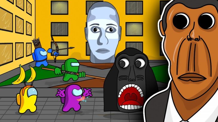 AMONG US vs. OBUNGA NEXTBOT in BACKROOMS | Selene Delgado | Angry Munci | Toonz Animation