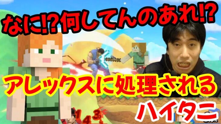 【スマブラSP】マイクラキャラ「アレックス」の奇妙な動きに大混乱！見事ボコボコにされた【ハイタニ】