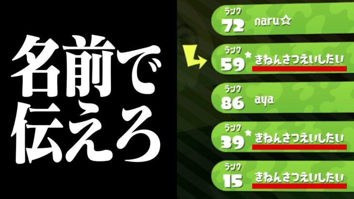 「きねんさつえいしたい」の名前が増殖したら野良は記念撮影に応じる？【スプラトゥーン2】