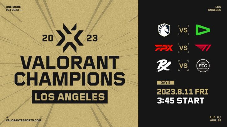 TL vs. LOUD / FPX vs. T1 / PRX vs. EDG — VALORANT Champions — Group Day 5