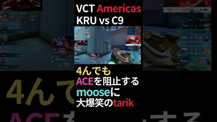 全力でACEを阻止するmooseに大爆笑のtarik！【KRU vs C9】【VALORANT 翻訳海外の反応】#vctamericas #vct2024 #shorts  #valorant翻訳