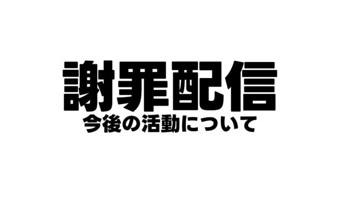 今後の活動についてと謝罪