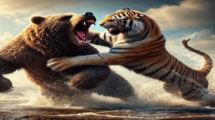 Brutal Battle for Survival: Brown Bear vs. Siberian Tiger – Only One Survives!