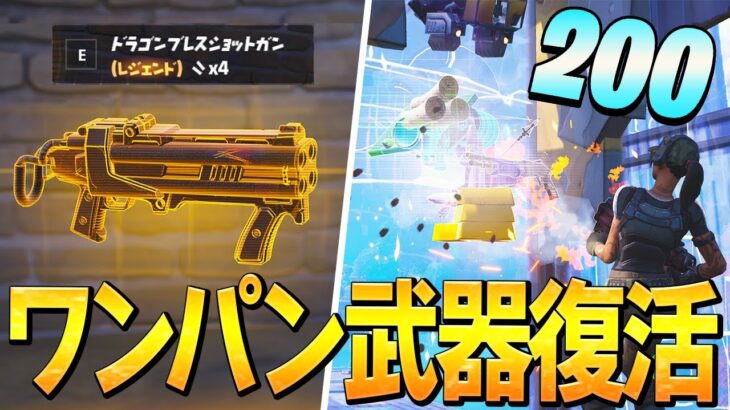 唯一のワンパンショットガンが来た!! 追加ダメージで200ダメ以上も出るんだがwwww【フォートナイト/Fortnite】