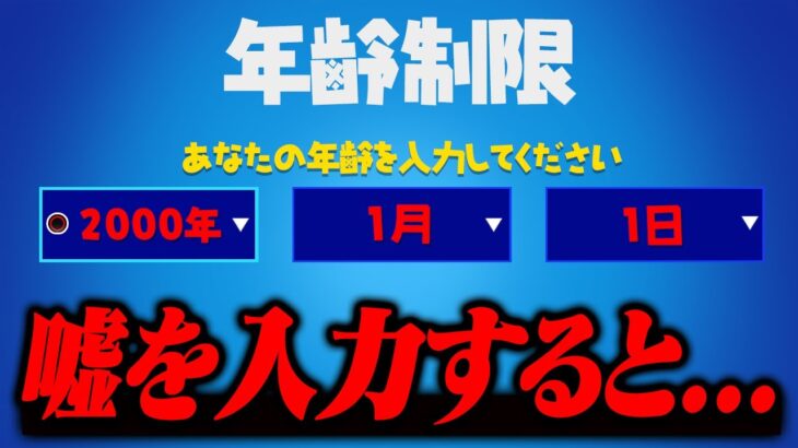 年齢制限で嘘を入力するとBAN！？どうなるのか…【フォートナイト / Fortnite】