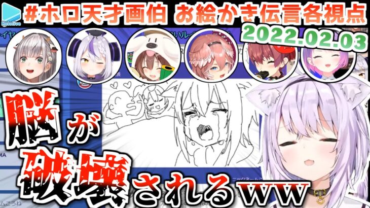 【GarticPhone】ホロ天才画伯 ここすき各視点【2022.02.03/ホロライブ切り抜き】