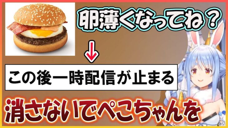 【ホロライブ切り抜き】うっかり月見バーガーに辛口コメントして消されかけるぺこら【兎田ぺこら/hololive】