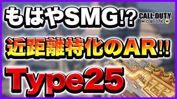 【Codモバイル】SMGにも勝てる⁉︎強化された近距離最強AR‼︎【Type25】