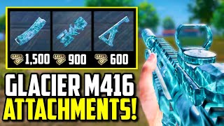 M416 GLACIER SKIN WITH ALL ATTACHMENTS SKINS!! | PUBG Mobile