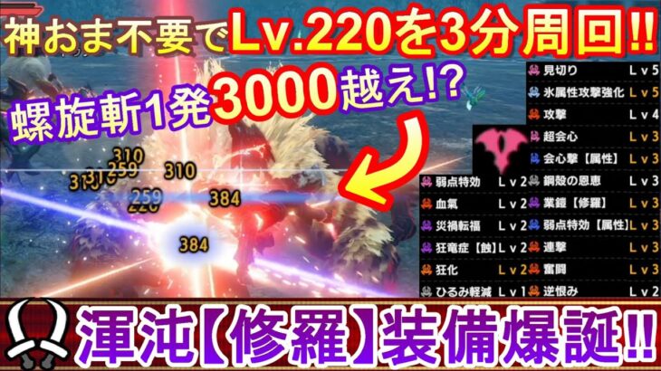 【Ver.14最新版】双剣×狂化奮闘×業鎧【修羅】でバグ火力‼︎Lv.220を3分で周回する双剣最強装備が完成‼︎全属性双剣の火力を検証！【MHRサンブレイク】【双剣】【狂化奮闘業鎧】