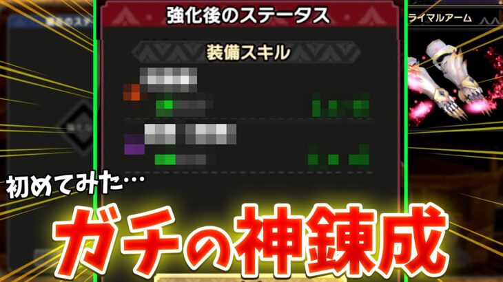 超大当たり！初めて見るレベルの神錬成を引いて声がでなくなった…【モンハンサンブレイク】