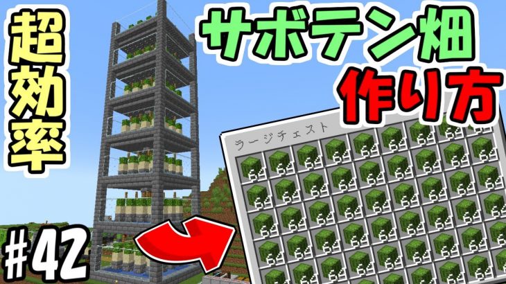 【マインクラフト】#42 超簡単！超効率な全自動サボテン収穫機３選の作り方！【マイクラ】【ふたクラ2022】