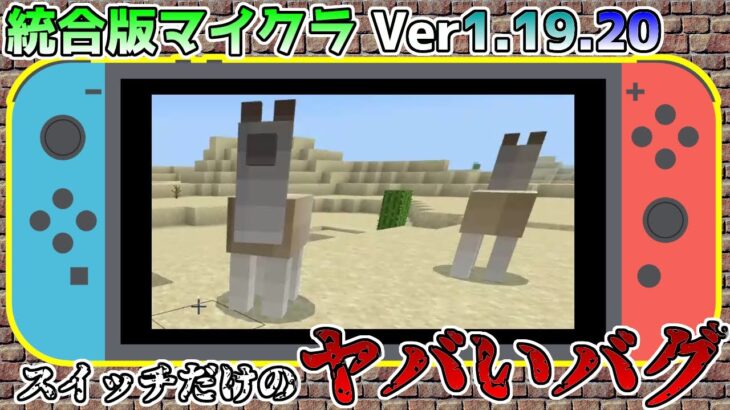 【統合版マイクラ】Ver1.19.20 スイッチだけのヤバいバグ 統合版マインクラフト・バグ報告会【Switch/Win10/PE/PS4/Xbox】