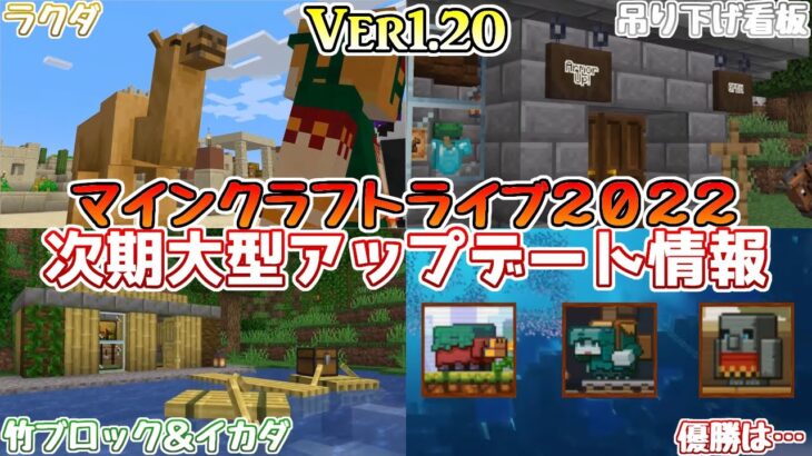 【マイクラ情報】MINECRAFT LIVE 2022 Ver1.20 次期大型アップデート情報 まとめ【Switch/Win10/PE/PS4/Xbox/Java】