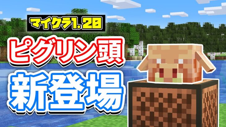 【マイクラ1.20】ピグリンの頭が新登場＆音符ブロックでモブの音が再生可能に！？バイオーム変更コマンド(fillbiome)など詳しく解説！【マインクラフト1.20】SNAPSHOT 22W46A