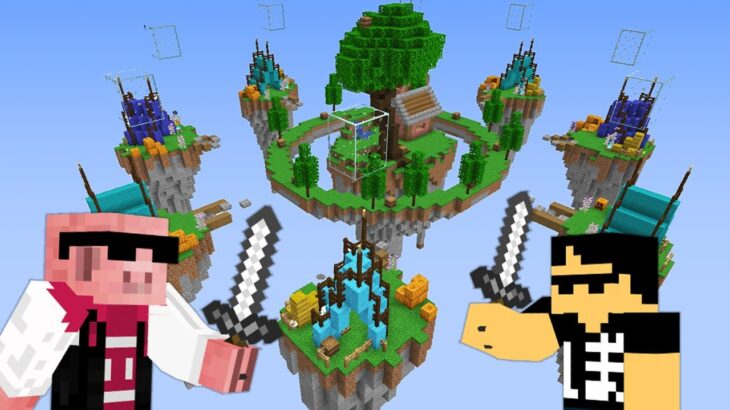 【マイクラ】スカイブロックの世界でPvPバトル！