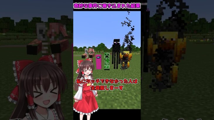 とんでもない事件に遭遇した、霊夢の災難…！？【マイクラ・マインクラフト】【ゆっくり実況】#Shorts