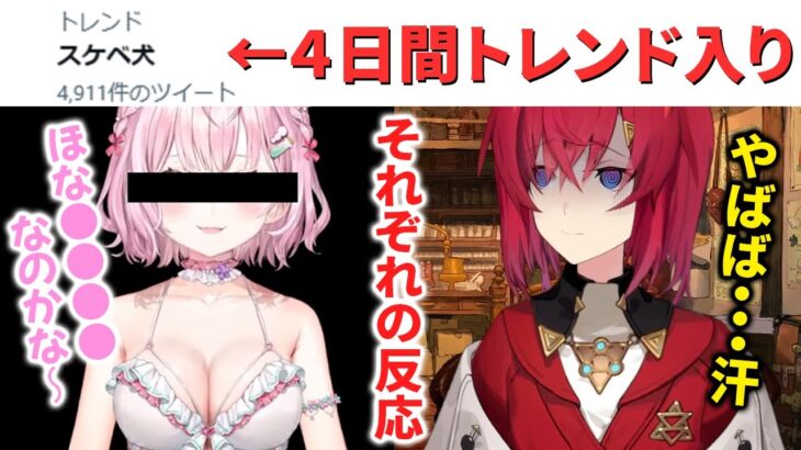 【にじさんじ】スケベ犬の予想以上の反響に対するアンジュとこよりの反応【アンジュ・カトリーナ/博衣こより/Vtuber 切り抜き】
