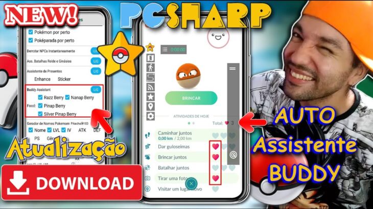 PGSHARP NOVA Atualização FUNÇÃO AUTO Assistente BUUDY COMPANHEIRO Hack Shiny Pokémon go FAKE GPS