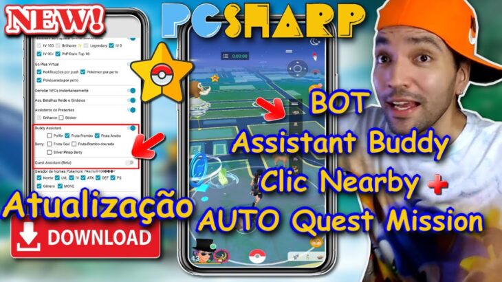 SAIU NOVO BOT No PGSHARP AUTO Mission SnapShot, Buddy, Radar Nearby FAKEGPS Pokémon go Hack Shiny