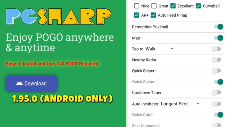 PGSharp New Update Latest Version: 1.95.0 (Android Only) Features | PGSharp New Features