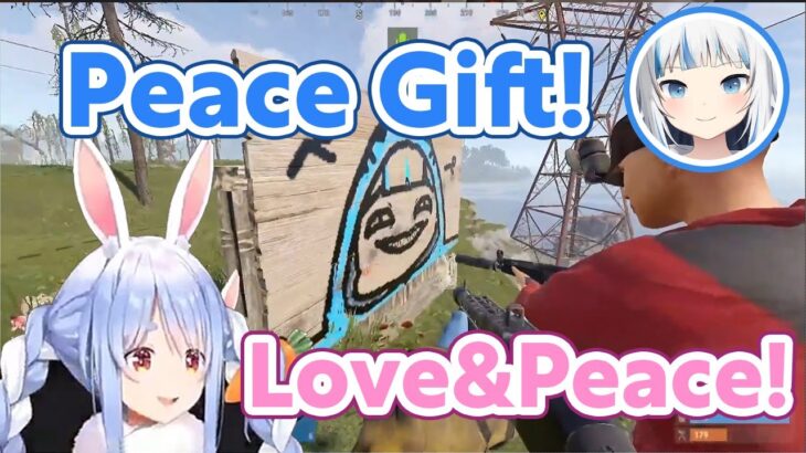 Gura joined Team Pekora as a friendly neighbor【RUST/Hololive Clip/EngSub】