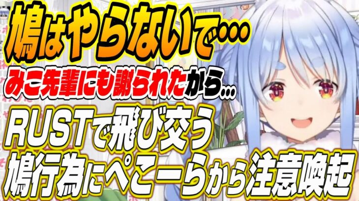 【ホロライブ切り抜き/兎田ぺこら】鳩はやらないで・・・ぺこーらがRUSTで飛び交う鳩行為について語る【さくらみこ】