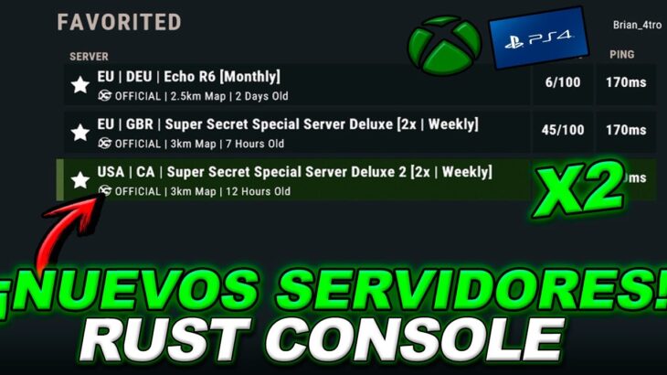 ✅ NUEVOS SERVIDORES EN RUST DE CONSOLA PROBANDO SERVIDOR X2 | ¿POR QUÉ NO HAN SALIDO? PS4, XBOX, PS5