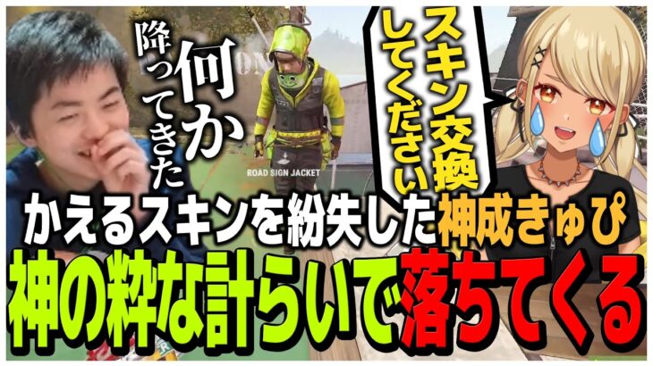 先日上げたかえるスキンを紛失した神成きゅぴ運営の粋な計らいで○○が落ちてくる【スト鯖RUST】