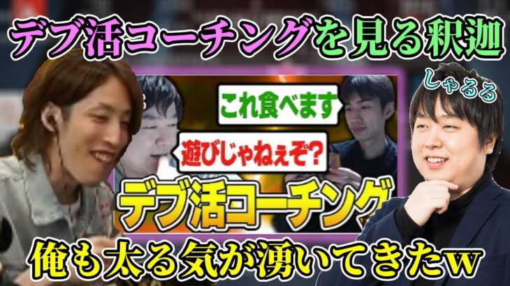 晩飯を食べながらしゃるるのデブ活コーチングを見る釈迦【2022/5/14】