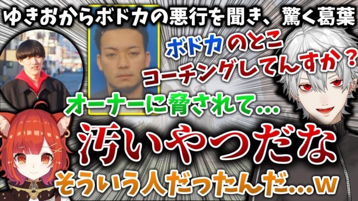 助っ人にきたゆきおからボドカの悪行を聞いて驚く葛葉【葛葉/ゆきお/ボドカ/ラトナプティ/CRカップ/にじさんじ/切り抜き】