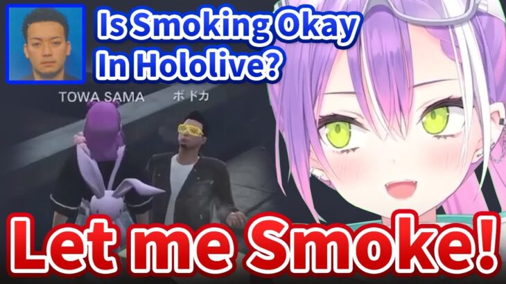 Towa accepts Vodka offering her for smoking in VCRGTA [Hololive/Eng sub]