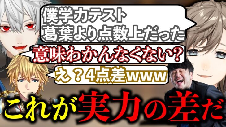 学力テスト The k4senでの点数で葛葉にマウントを取る叶【にじさんじ/叶/切り抜き/葛葉/西園チグサ/エクス・アルビオ/夕陽リリ】