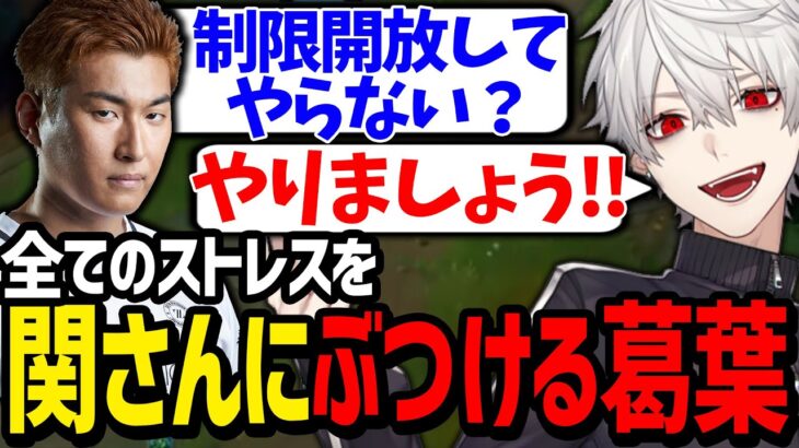 優しすぎる関さんの提案に乗り、本気でストレス発散する葛葉【にじさんじ/切り抜き/Thek4sen/LoL】