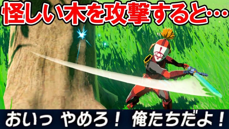 【ゼルダの伝説 ティアキン】怪しい木を攻撃すると・・・【ゼルダの伝説 ティアーズ オブ ザ キングダム】