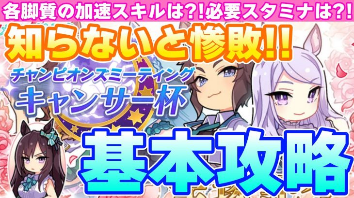 【キャンサー杯】基本攻略!!知識は最大の武器!!勝つ為の加速スキルに適正スタミナは?!/#ウマ娘