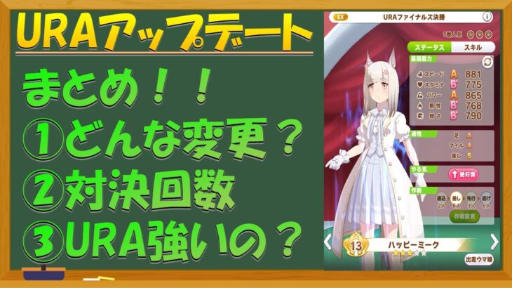 【ウマ娘】URAアップデートを育成してまとめてみた