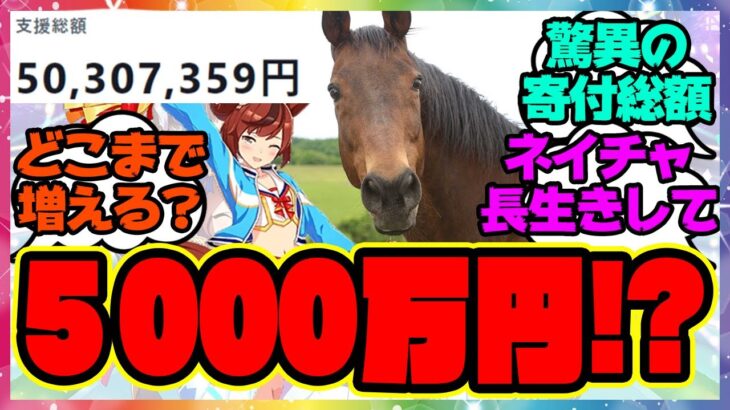 『ついに5000万円を突破してしまったナイスネイチャ35歳のバースデードネーション』に対するみんなの反応集 まとめ ウマ娘プリティーダービー レイミン 寄付 誕生日