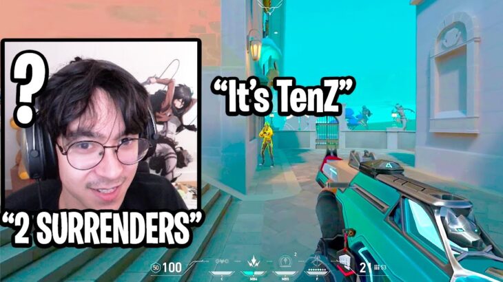 TENZ MAKES STREAMSNIPERS SURRENDERS 2 TIMES IN UNRATED GAME!! (VALORANT)