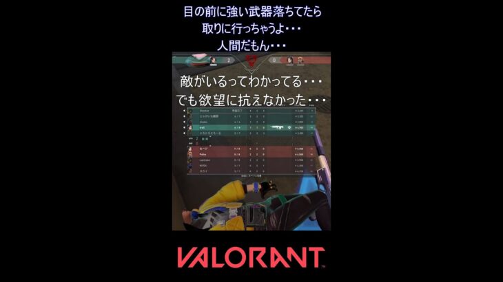 目の前に強い武器落ちてたら取りに行っちゃうよ・・・人間だもん・・・【VALORANT】#VALORANT #ヴァロラント #shorts