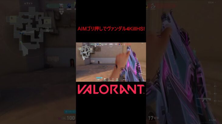 【VALORANT】AIMゴリ押しでヴァンダル4KillHS! #shorts #valorant #valorantclips #valorantクリップ #valorantキル集 #ヴァロラント