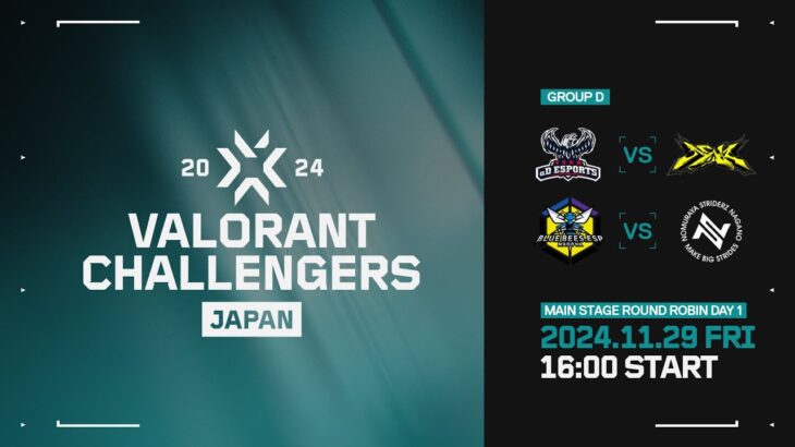 VALORANT Challengers Japan 2024 Split 3 Main Stage Round Robin Group D Day 1