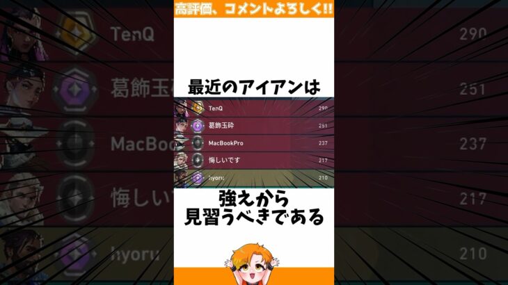 【最強のアイアン】プレイヤーカード構成②に関する小ネタ、雑学【VALORANT/ヴァロラント/HYORU/フルパコンペ】#shorts #valorant #ヴァロラント #hyoru