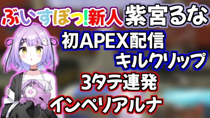 初APEX配信で開幕から3タテを魅せる紫宮るなのキルクリップ風【 ぶいすぽ/切り抜き 】