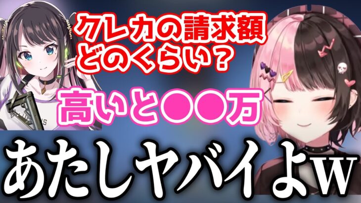 花芽なずなのクレカの請求額に衝撃を受けて、しれっと自分のも公開するひなーの【橘ひなの/花芽なずな/切り抜き】