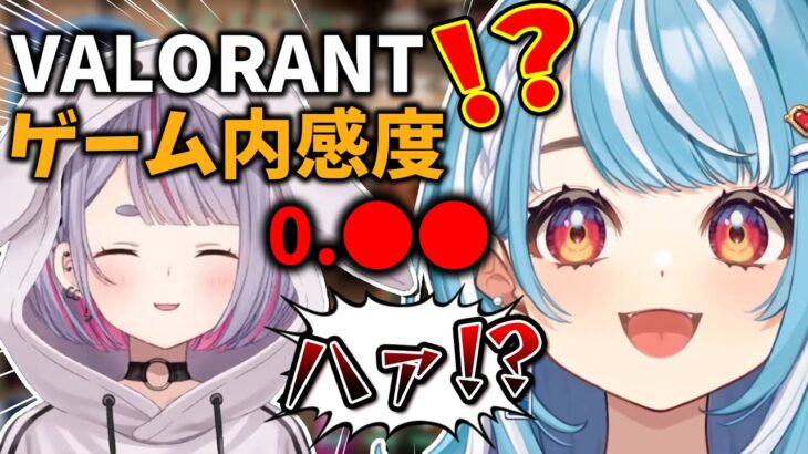 兎咲ミミの感度設定を聞いて思わず叫んでしまう白波らむね【兎咲ミミ/白波らむね/一ノ瀬うるは/神成きゅぴ/猫汰つな/ぶいすぽ/切り抜き/VALORANT】