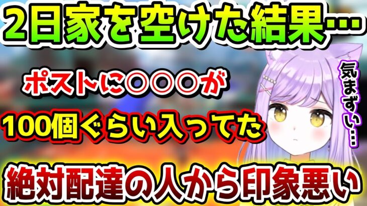 2日家を空けた結果ポストにとんでもない量のとある物が溜まった紫宮るな【紫宮るな/ぶいすぽっ！/切り抜き】