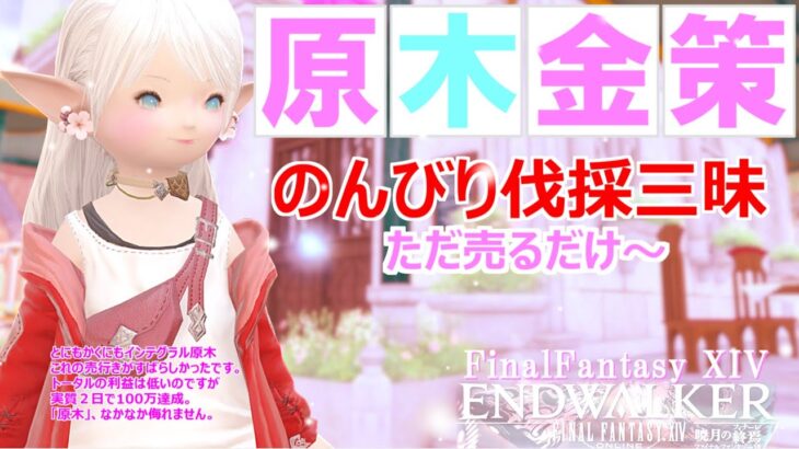 【FF14 金策】100万ギルダッシュ、原木金策です。実質２日でらくらく達成。意外とよく売れるんです。